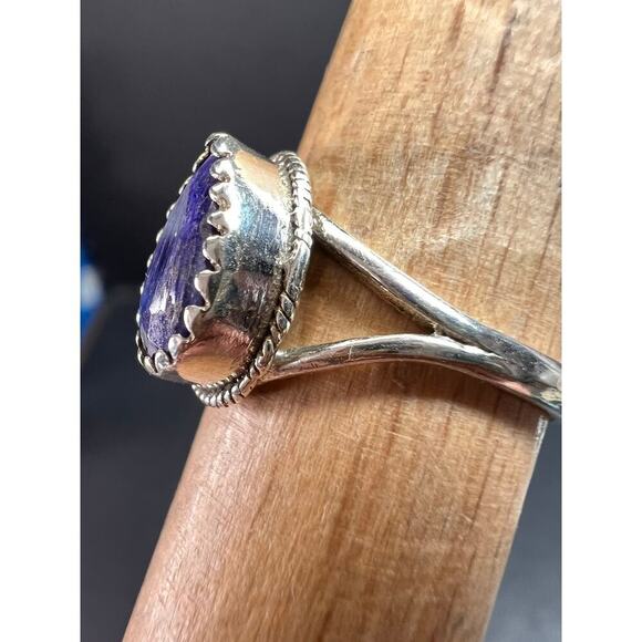 Blue kyanite sterling silver teardrop ring size 5 - Picture 13 of 16